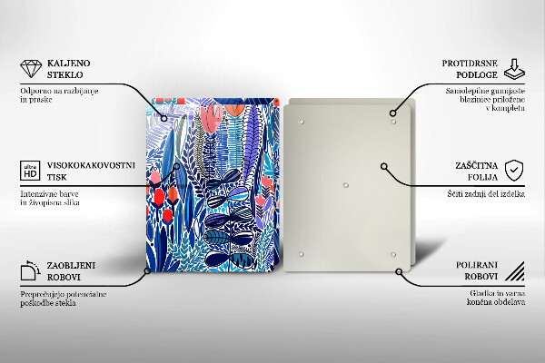 Skärbräda glas Målad äng