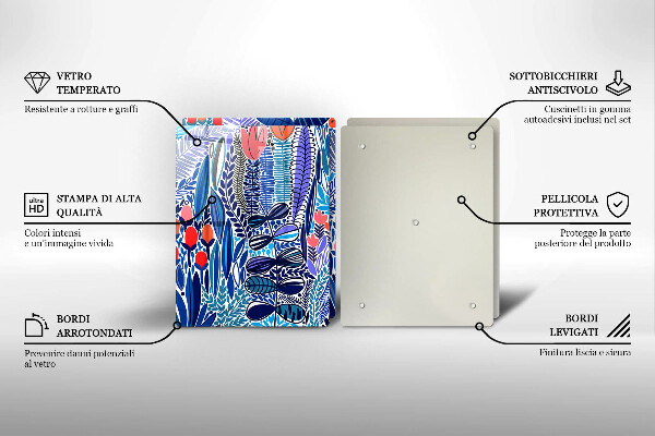 Skärbräda glas Målad äng