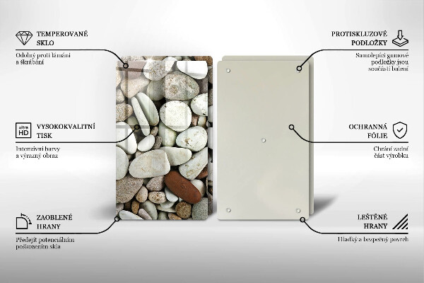 Skärbräda glas Små stenar bakgrund
