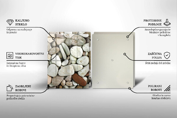 Skärbräda glas Små stenar bakgrund