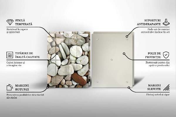 Skärbräda glas Små stenar bakgrund