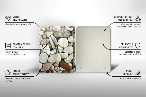 Skärbräda glas Små stenar bakgrund