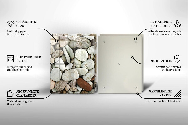 Skärbräda glas Små stenar bakgrund