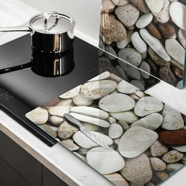 Skärbräda glas Små stenar bakgrund