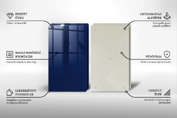 Skärbräda glas Blå färg