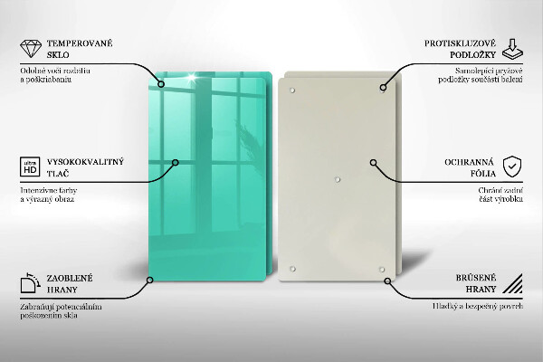 Skärbräda glas Grön färg