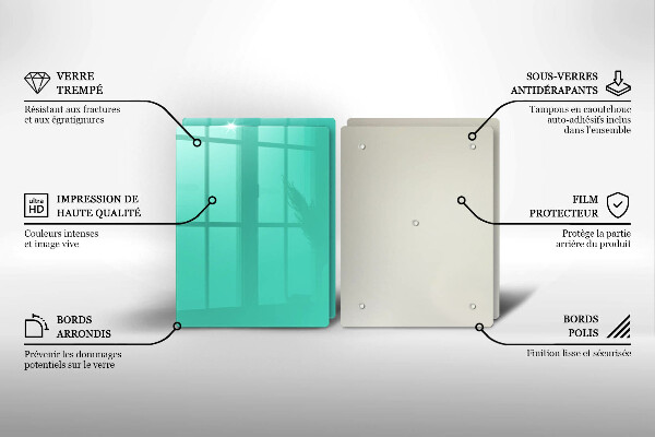 Skärbräda glas Grön färg