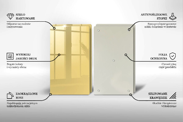 Skärbräda glas Gul färg