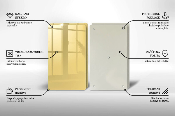 Skärbräda glas Gul färg