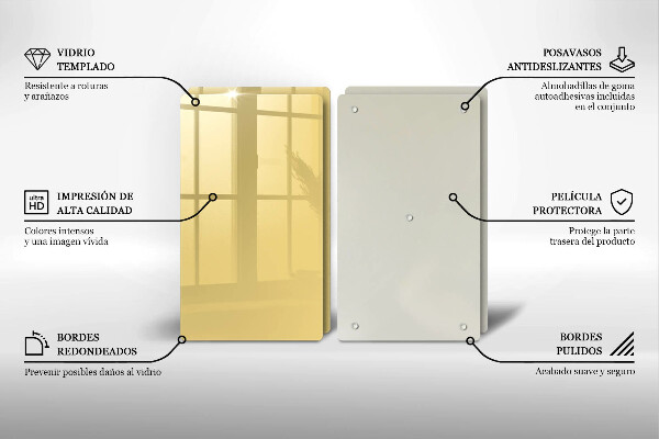 Skärbräda glas Gul färg