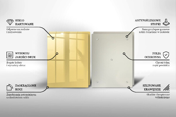 Skärbräda glas Gul färg