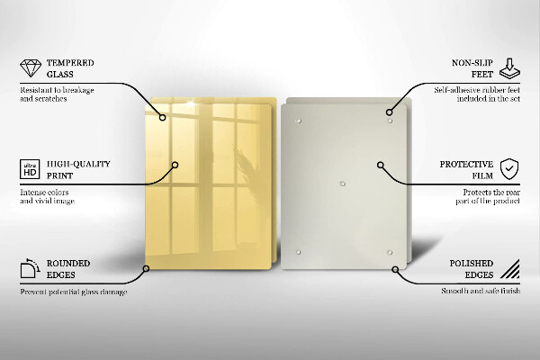 Skärbräda glas Gul färg