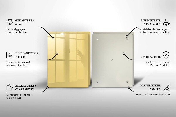 Skärbräda glas Gul färg