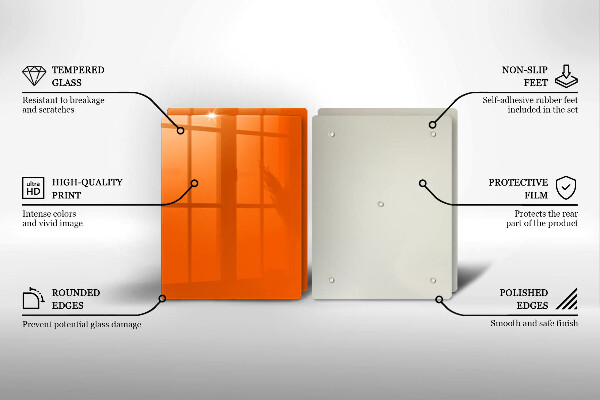 Skärbräda glas Orange färg