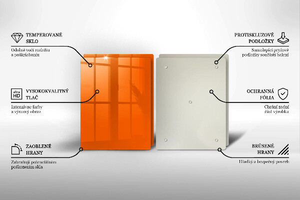 Skärbräda glas Orange färg