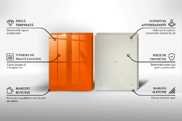 Skärbräda glas Orange färg