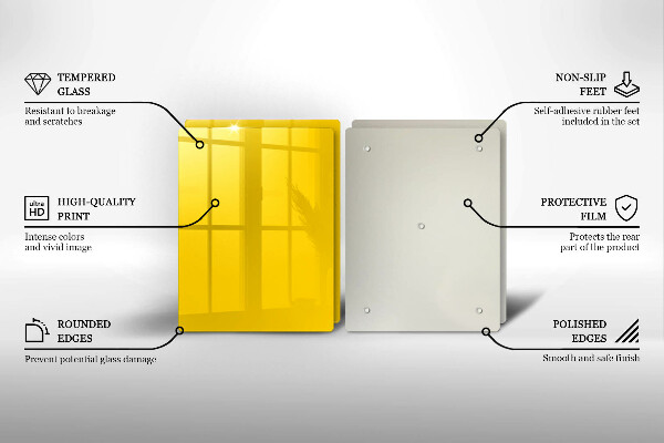 Skärbräda glas Gul färg