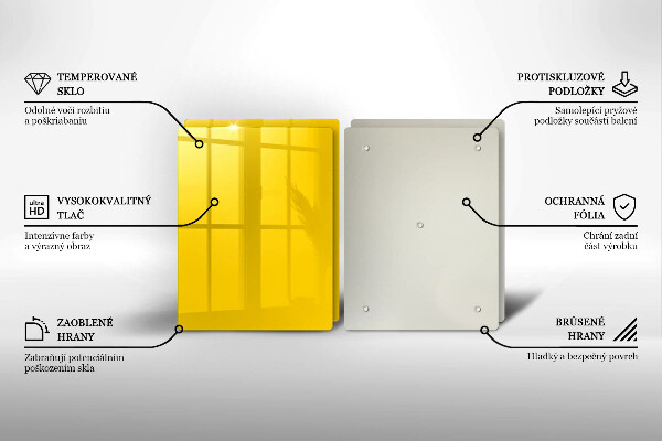 Skärbräda glas Gul färg