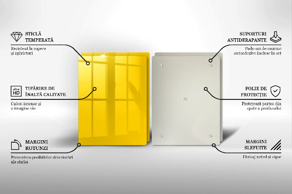 Skärbräda glas Gul färg