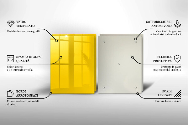 Skärbräda glas Gul färg