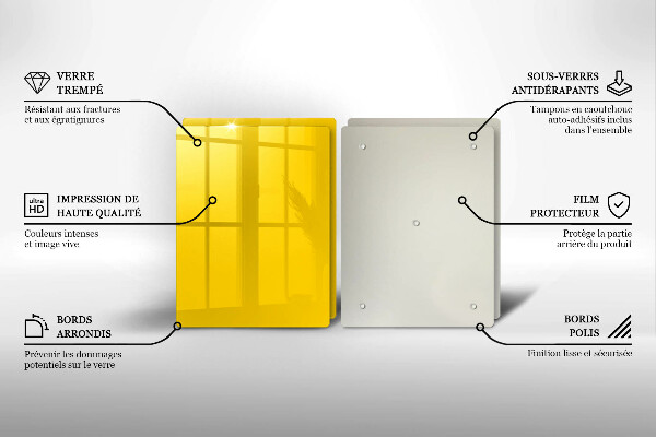 Skärbräda glas Gul färg