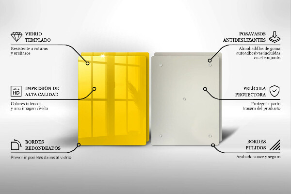 Skärbräda glas Gul färg