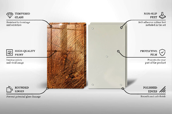 Skärbräda glas Ringar av träträd