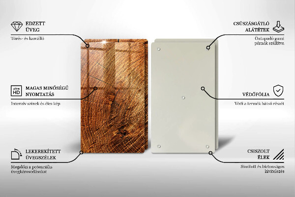 Skärbräda glas Ringar av träträd