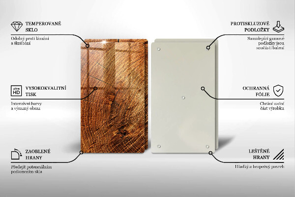 Skärbräda glas Ringar av träträd