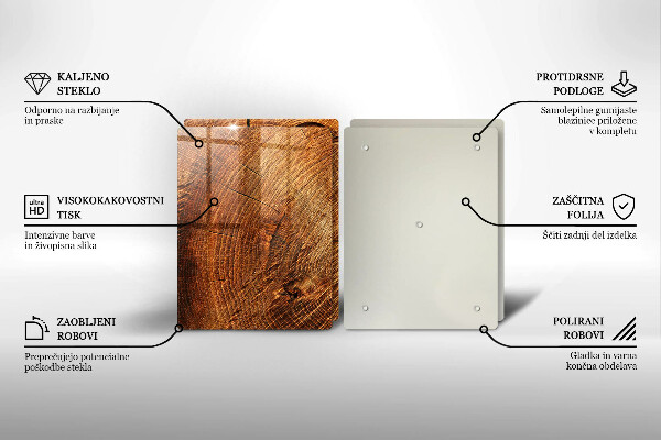 Skärbräda glas Ringar av träträd