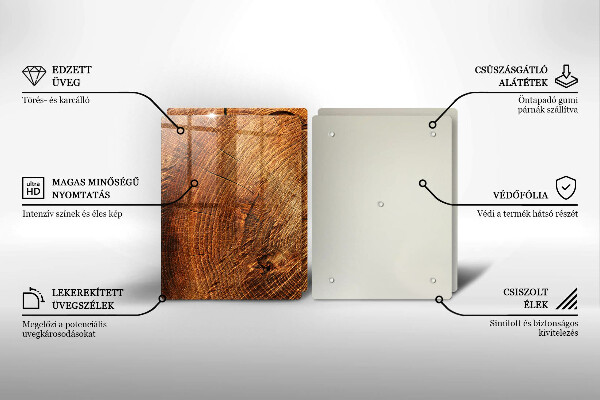 Skärbräda glas Ringar av träträd