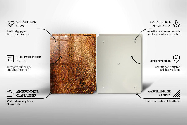 Skärbräda glas Ringar av träträd