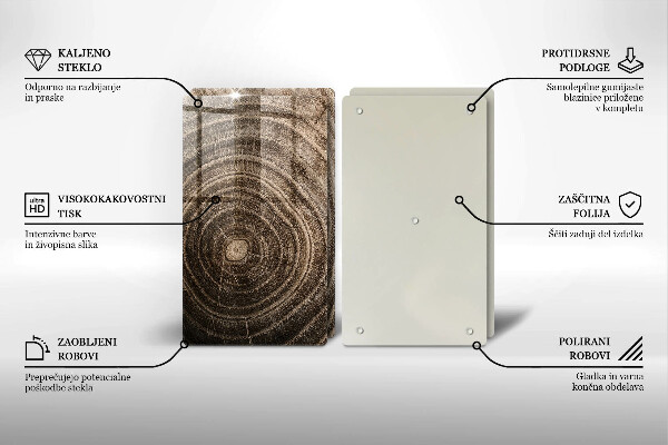 Skärbräda glas Träd ringar trä