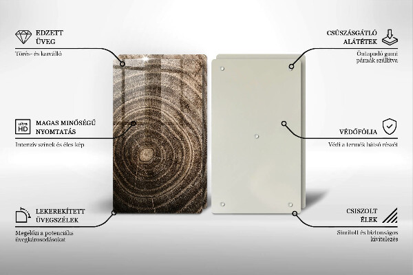 Skärbräda glas Träd ringar trä