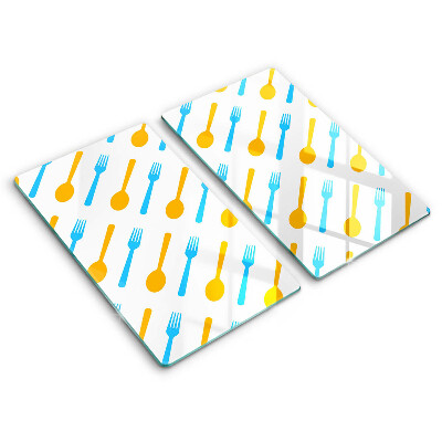 Skärbräda glas Gafflar och skedar