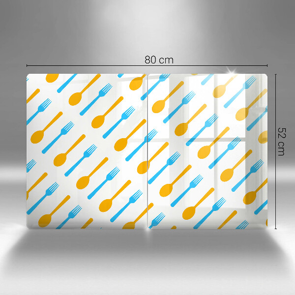 Skärbräda glas Gafflar och skedar