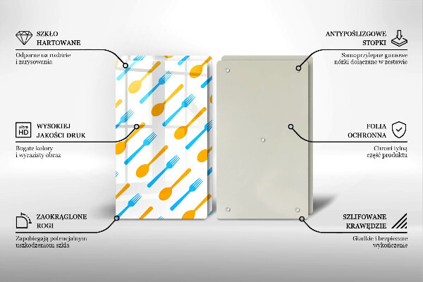 Skärbräda glas Gafflar och skedar