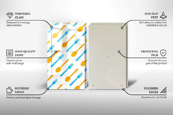 Skärbräda glas Gafflar och skedar