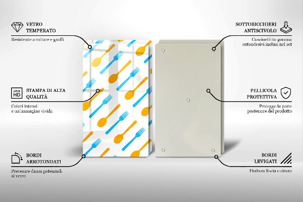 Skärbräda glas Gafflar och skedar