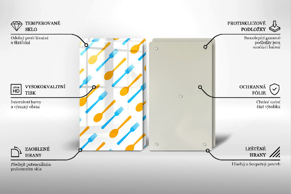 Skärbräda glas Gafflar och skedar