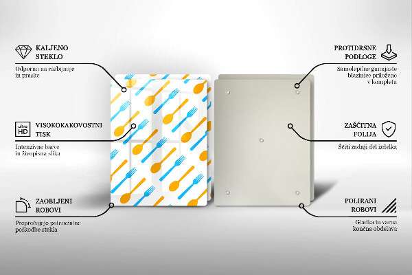 Skärbräda glas Gafflar och skedar