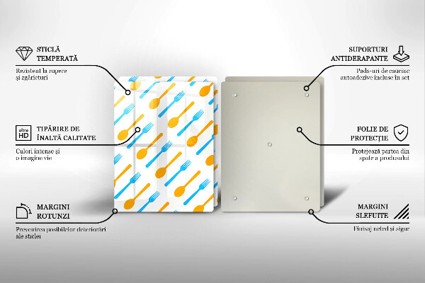 Skärbräda glas Gafflar och skedar