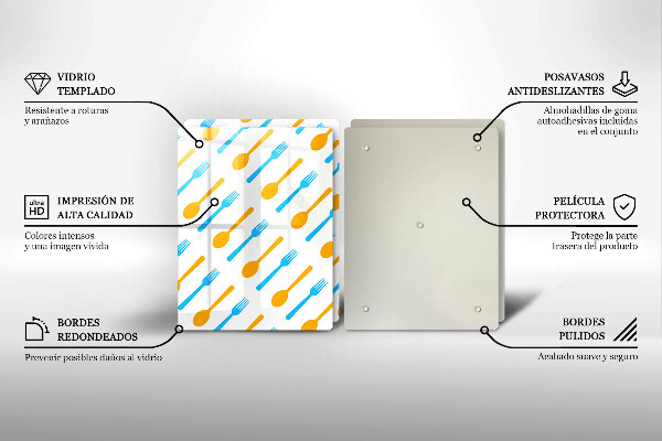 Skärbräda glas Gafflar och skedar