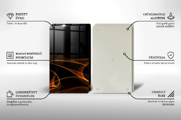 Skärbräda glas Abstrakta linjer