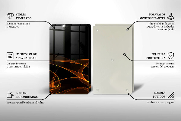 Skärbräda glas Abstrakta linjer