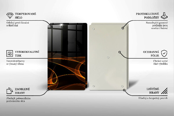 Skärbräda glas Abstrakta linjer