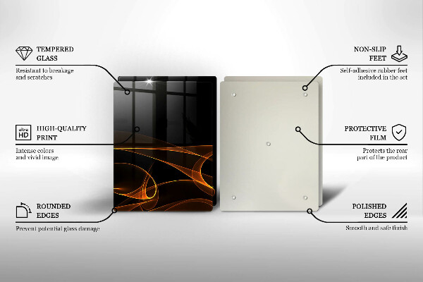 Skärbräda glas Abstrakta linjer