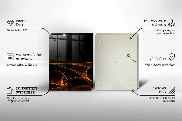 Skärbräda glas Abstrakta linjer