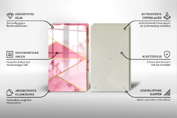 Skärbräda glas Geometrisk marmor
