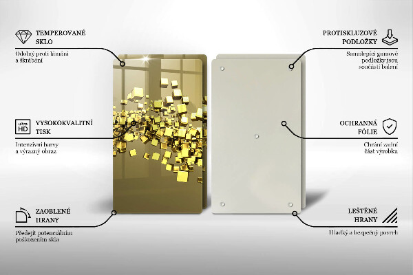Skärbräda glas Abstraktion 3D geometri